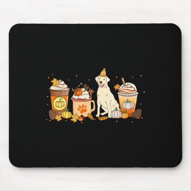 Labrador Retriever Coffee Pumpkin Spice Fall Thank Mouse Mat (Front)