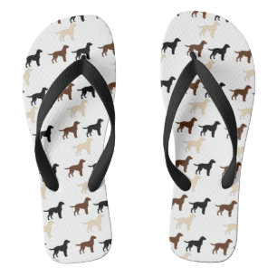 labrador retriever colour silhouettes flip flops