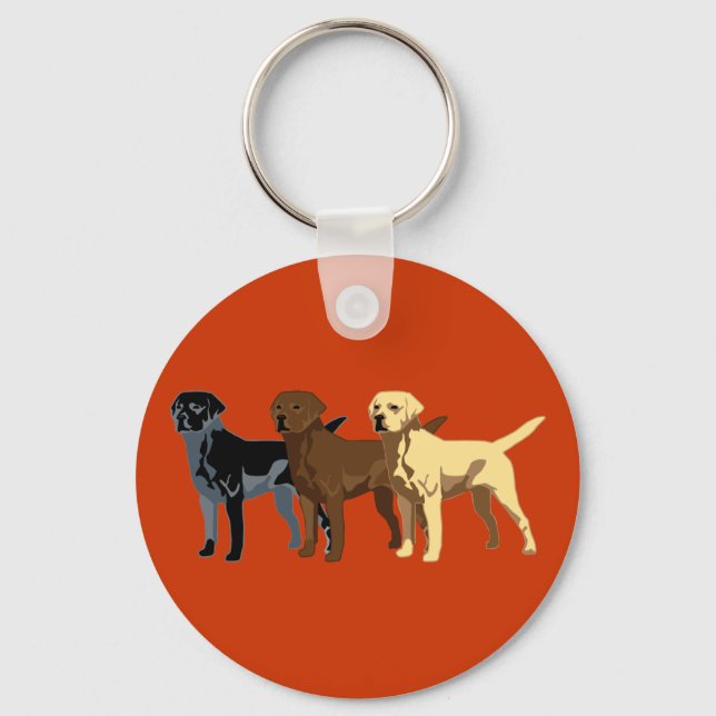 Labrador Retriever colours Key Ring (Front)