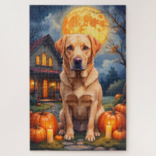 Labrador Retriever Cosy Halloween Portrait Art Jigsaw Puzzle