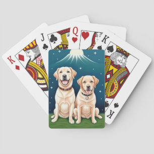 Labrador Retriever Couple Playing Cards
