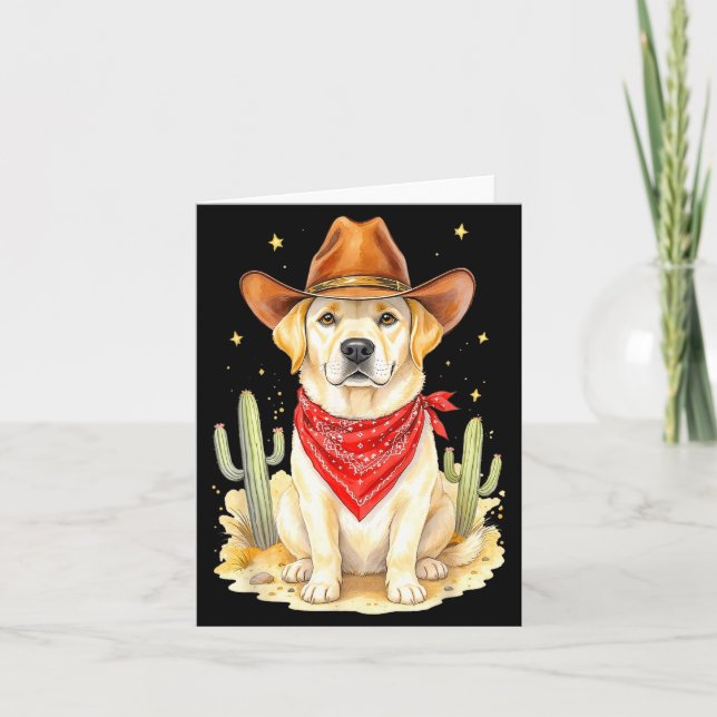 Labrador Retriever Cowboy Dog Western Llabrador Co Card (Front)