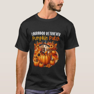 Labrador Retriever Cute Patch Thanksgiving Pumpkin T-Shirt