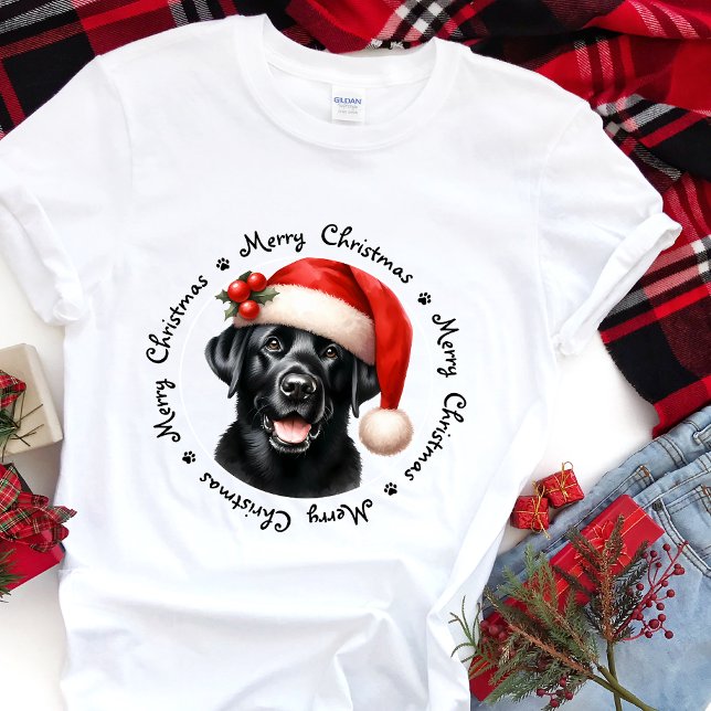 Labrador Retriever Cute Santa Dog Family Christmas T-Shirt (Creator Uploaded)