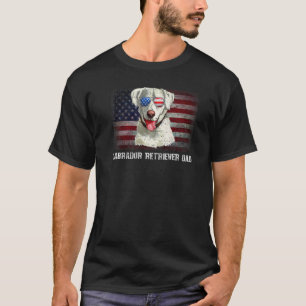 Labrador Retriever Dad American Dog Us Flag 4th Of T-Shirt