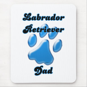 Labrador Retriever Dad Blue Pawprint  Mouse Mat