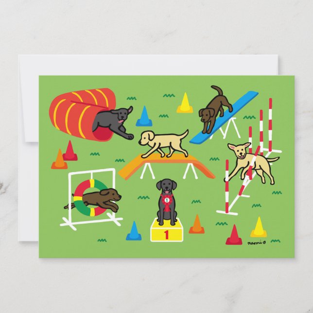Labrador Retriever Dog Agility Party Invitation (Front)