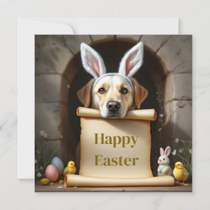 Labrador retriever dog and the message holiday card