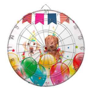 Labrador Retriever Dog Balloons Birthday Dartboard