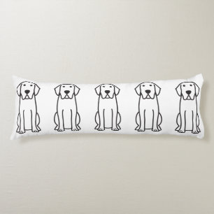 Labrador Retriever Dog Cartoon Body Pillow