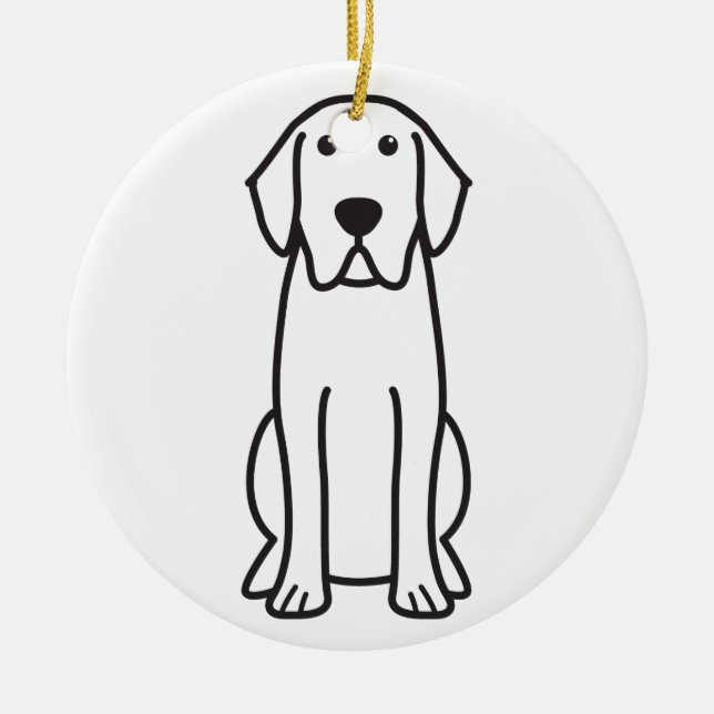 Labrador Retriever Dog Cartoon Christmas Ornament (Front)