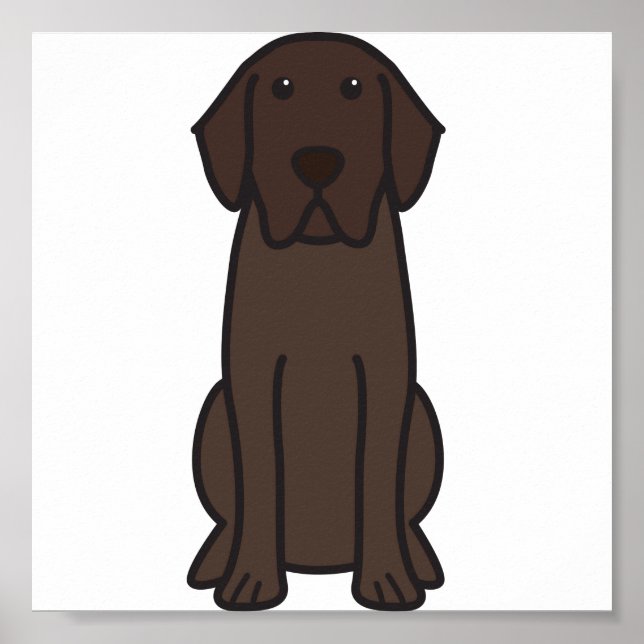 Labrador Retriever Dog Cartoon Poster (Front)