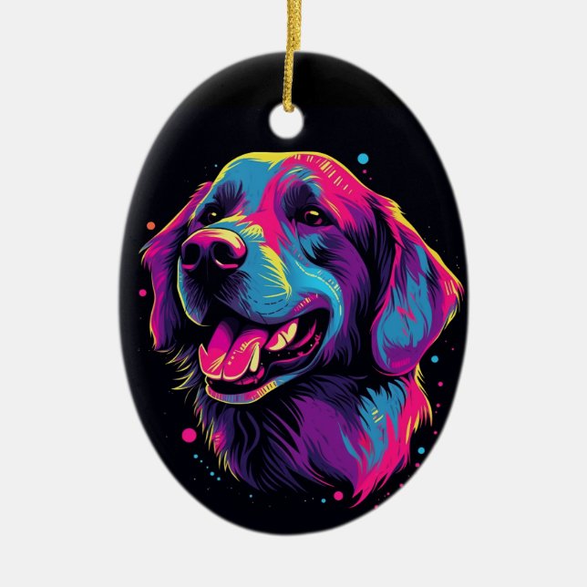 Labrador Retriever Dog Ceramic Tree Decoration (Front)