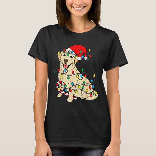 Labrador Retriever Dog Christmas Lights Xmas Pet D T-Shirt (Front)