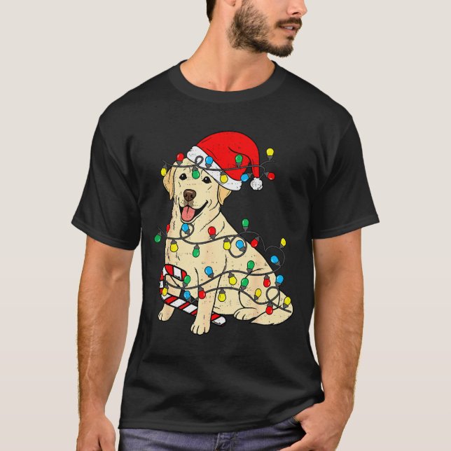 Labrador Retriever Dog Christmas Lights Xmas Pet D T-Shirt (Front)