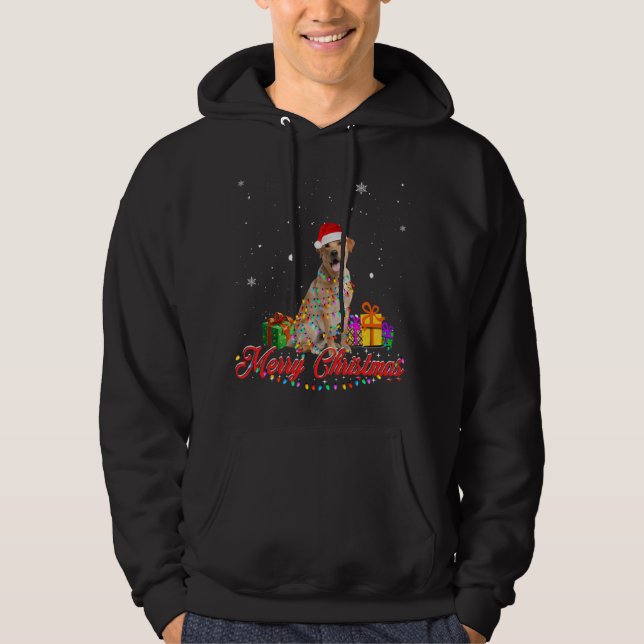 Labrador Retriever Dog Christmas Santa Christmas L Hoodie (Front)