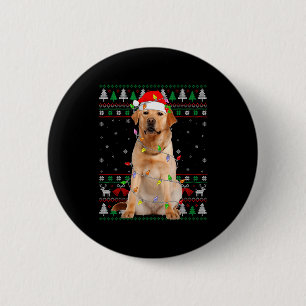 Labrador Retriever Dog Christmas Ugly Sweater Ligh 6 Cm Round Badge
