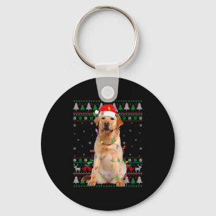 Labrador Retriever Dog Christmas Ugly Sweater Ligh Key Ring