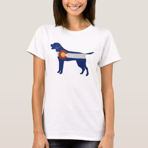 Labrador Retriever Dog Colorado Flag Silhouette T-Shirt