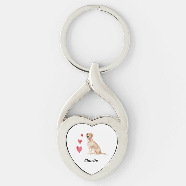 Labrador Retriever Dog Custom Name   Key Ring (Front)