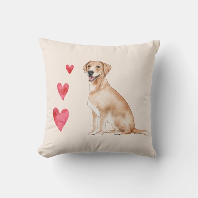 Labrador Retriever Dog Customisable Pet Name Cushion (Front)