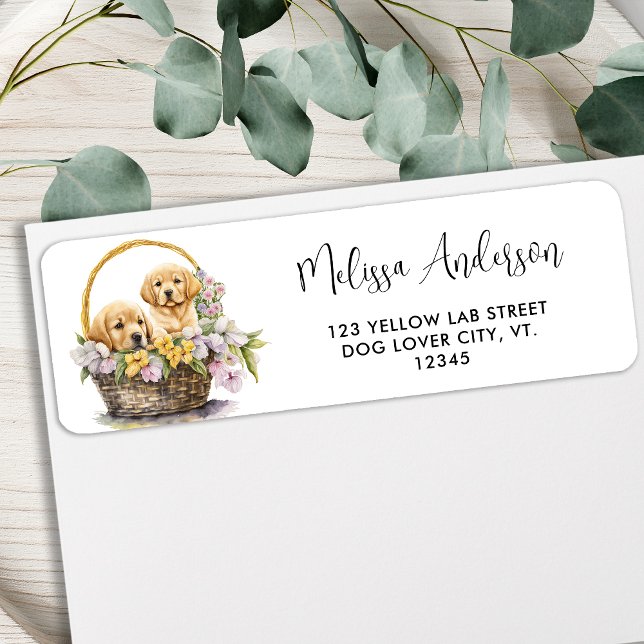 Labrador Retriever Dog Cute Puppies Return Address (Creator Uploaded)