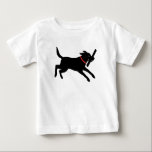 Labrador Retriever Dog | Cute Running Black Lab Baby T-Shirt<br><div class="desc">Happy black Labrador Retriever wearing a red collar and running with a stick. This cool dog lover’s t-shirt is available in many shirt styles including long sleeved shirts and hoodies for men, women and kids. Makes a great gift for black Lab lovers. Check out Jenn’s Doodle World for even more...</div>