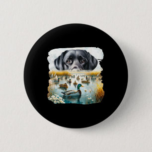 Labrador Retriever Dog Dogs Us Flag Duck Hunter 6 Cm Round Badge
