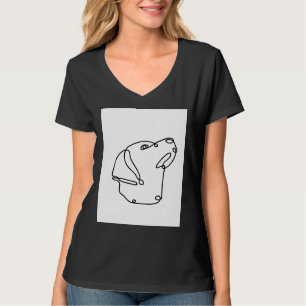 Labrador Retriever Dog Face Line Illustration Dog T-Shirt