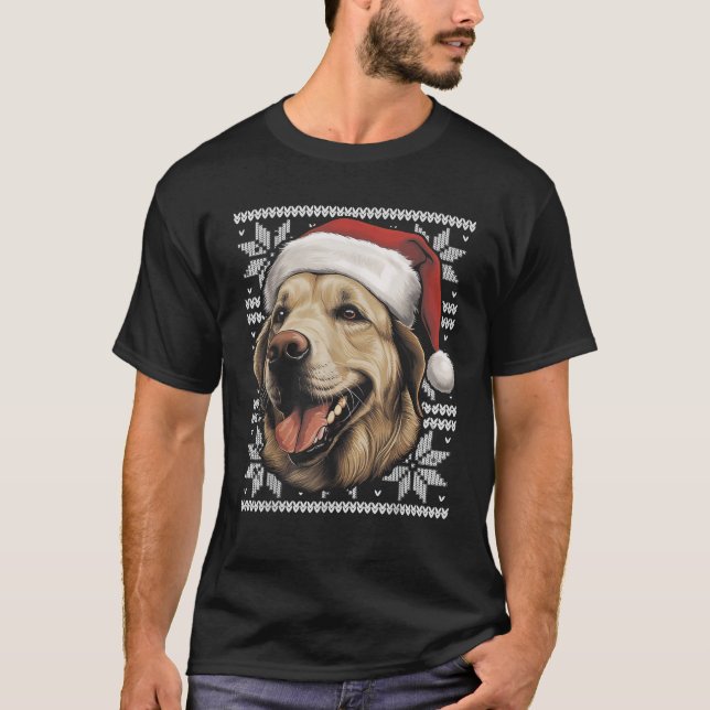 Labrador Retriever Dog Funny Christmas Santa Match T-Shirt (Front)