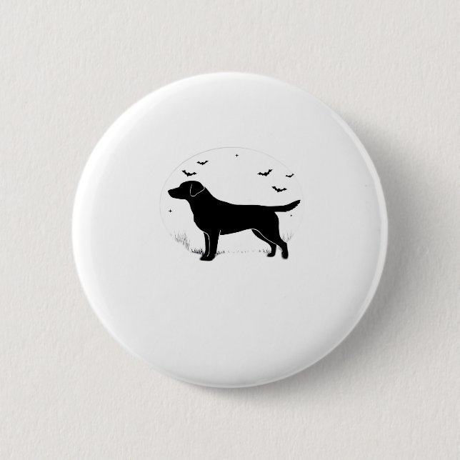 Labrador Retriever Dog � Halloween Moon Silhouette 6 Cm Round Badge (Front)