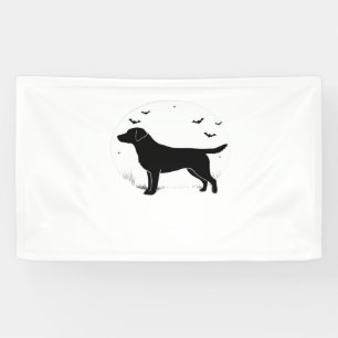 Labrador Retriever Dog – Halloween Moon Silhouette Banner