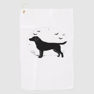 Labrador Retriever Dog – Halloween Moon Silhouette Golf Towel