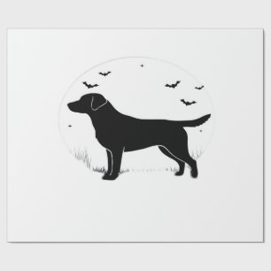 Labrador Retriever Dog Halloween Moon Silhouette Wrapping Paper