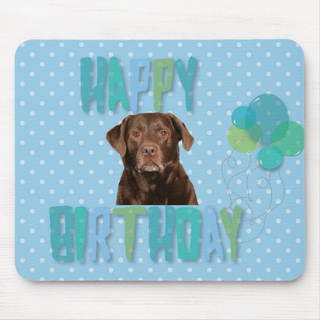 Labrador Retriever Dog Happy Birthday Mouse Mat (Front)