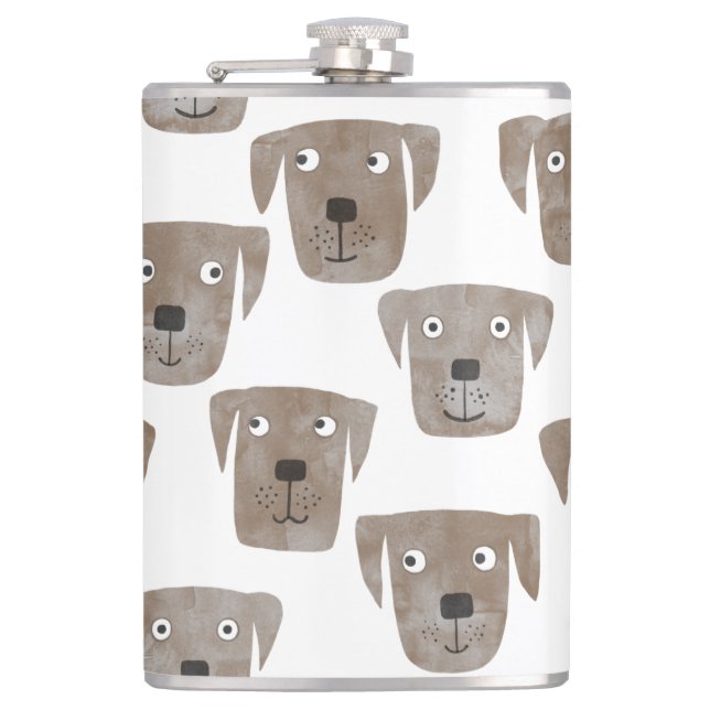 Labrador Retriever Dog Hip Flask (Front)