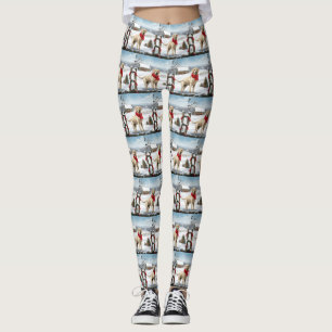 Labrador Retriever Dog in Snow Christmas Leggings