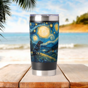 Labrador Retriever Dog Lovers Starry Night Van Gog Insulated Tumbler
