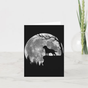 Labrador Retriever Dog Moon Silhouette Halloween Card