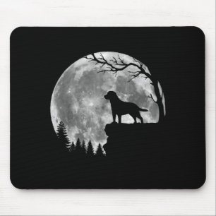 Labrador Retriever Dog Moon Silhouette Halloween Mouse Mat