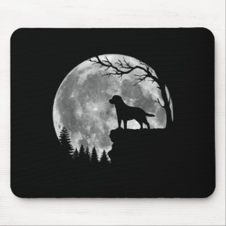 Labrador Retriever Dog Moon Silhouette Halloween Mouse Mat