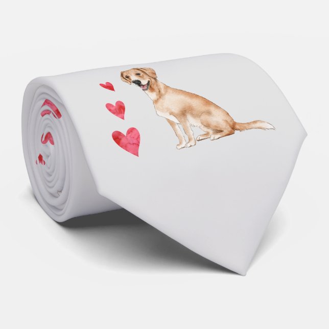 Labrador Retriever Dog Pattern  Tie (Rolled)