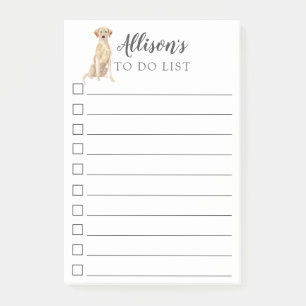 Labrador Retriever Dog Personalised To Do List Post-it Notes