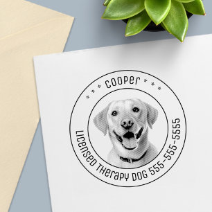 Labrador Retriever Dog Pet Photo Round Self-inking Stamp