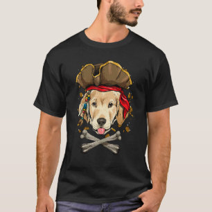 Labrador Retriever Dog Pirate Jolly Roger Flag Cro T-Shirt