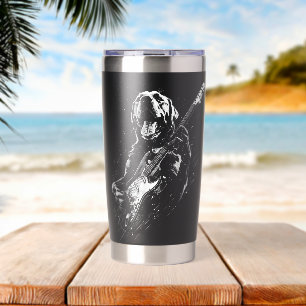 Labrador Retriever Dog Playing Electric Guitar Roc Insulated Tumbler