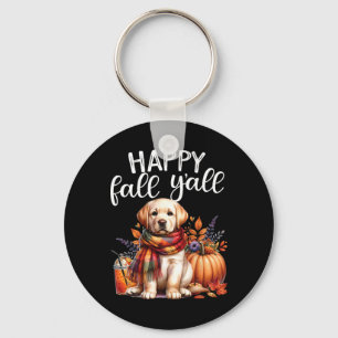 Labrador Retriever Dog Pumpkin Spice Happy Fall Ya Key Ring