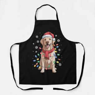 Labrador Retriever Dog Santa Clause Hat Xmas Xmas Apron
