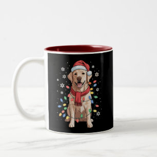 Labrador Retriever Dog Santa Clause Hat Xmas Xmas Two-Tone Coffee Mug