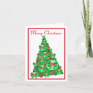 Labrador Retriever Dog Silhouette Christmas Tree Card